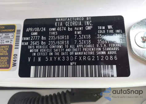 2024 Kia Sportage Ex z USA, uszkodzony, nr VIN 5XYK33DFXRG212086